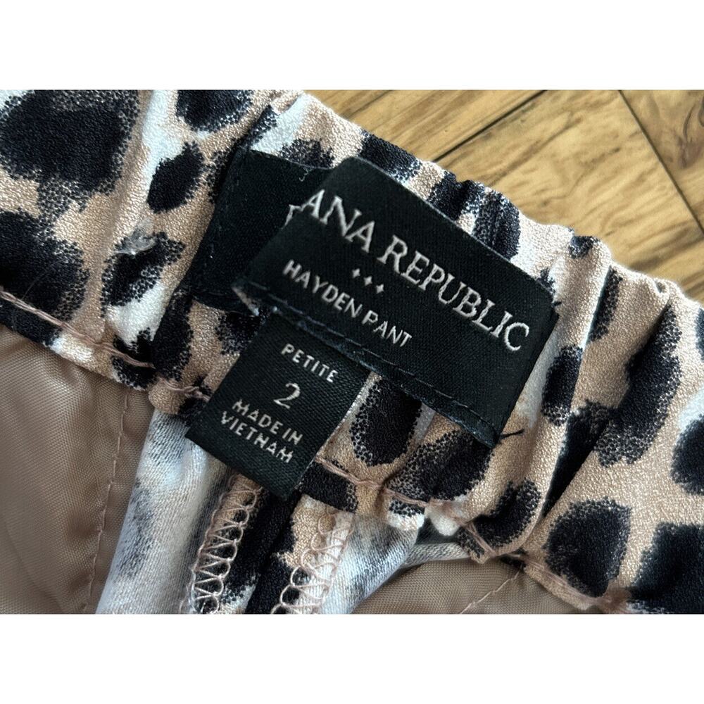 womens BANANA REPUBLIC animal print HAYDEN pants sz 2P 2 petite *B6 - Picture 3 of 6
